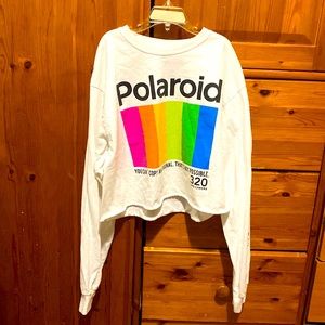 Forever 21 Polaroid Crop Top Long Sleeve